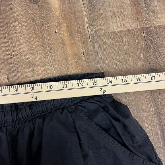 Vtg 90's Nike Trackpants Swoosh Black Joggers Men's L Zip Ankle Nylon - Picture 7 of 10